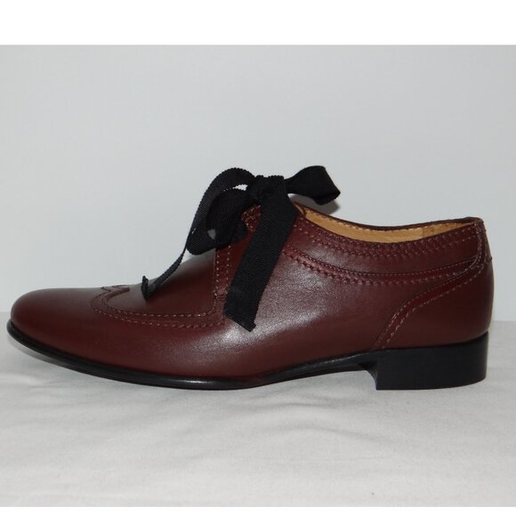 LANVIN ribbon tie brogue shoes brogues leather EU 37.5 US 7 New - Picture 3 of 6
